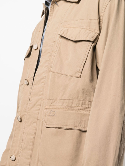 Shop Woolrich Crew Field Cotton Jacket In Brown