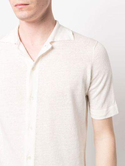 Shop Dell'oglio Short-sleeve Linen Shirt In 001