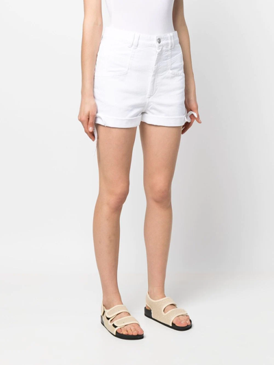 Shop Isabel Marant Naesqui High-waisted Denim Shorts In White
