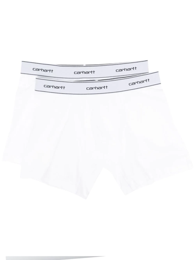 Shop Carhartt Logo-waistband Boxers Set Of 2 In White