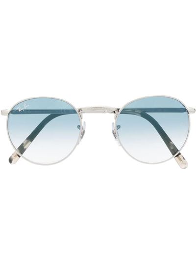 Ray Ban Tinted Round-frame Sunglasses In Silver