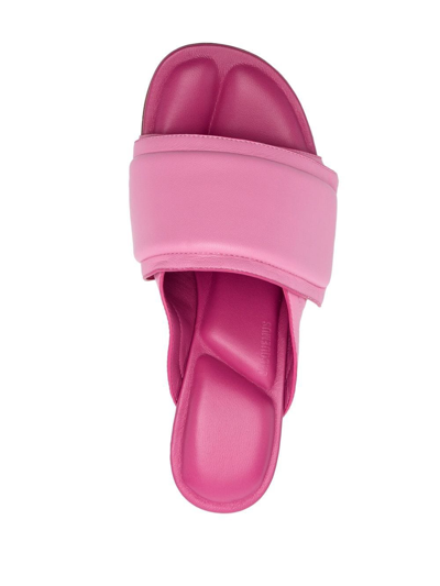 Shop Jacquemus Touch-strap Open-toe Mules In Pink