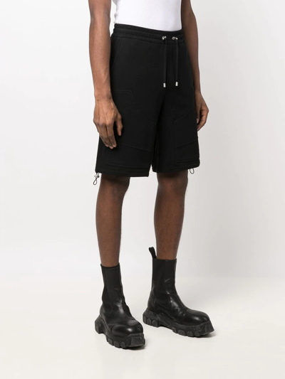 Shop Balmain Panelled Bermuda Track Shorts In Black
