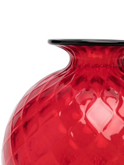 Venini Monofiore Glass Vase In Red