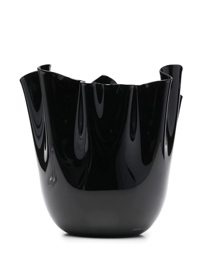 Venini Vaso-fazz Glass Vase In Black