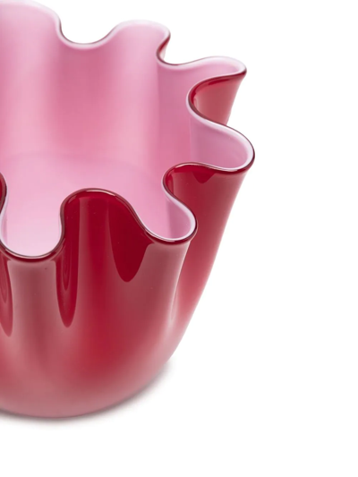 Venini Draped Ceramic Vase In Red