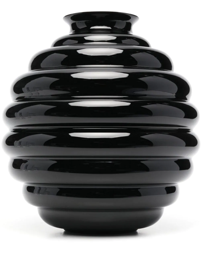 Shop Venini Vase-deco Glass Vase In Black