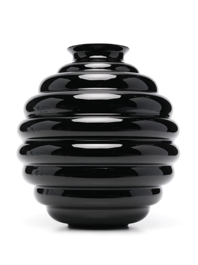 Shop Venini Vase-deco Glass Vase In Black