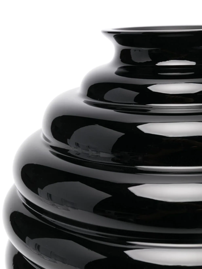 Shop Venini Vase-deco Glass Vase In Black