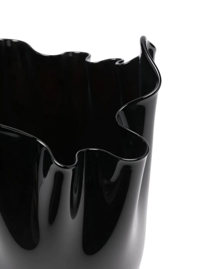Shop Venini Draped Ceramic Vase In Black