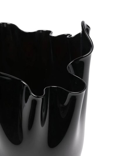 Venini Draped Ceramic Vase In Black