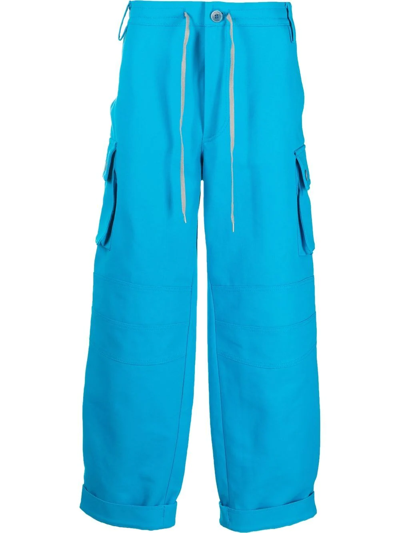 Jacquemus Giardino Cotton Cargo Pants In Blue