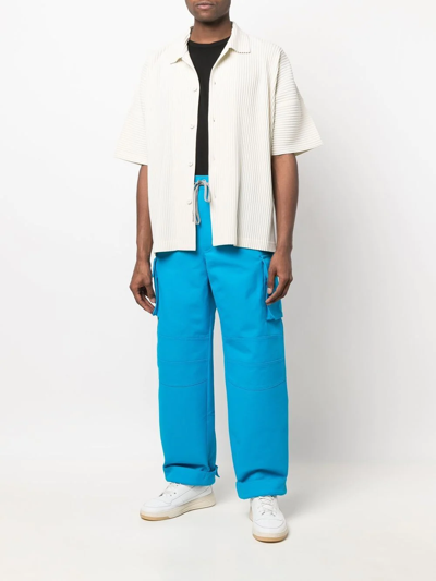 Jacquemus Giardino Cotton Cargo Pants In Blue