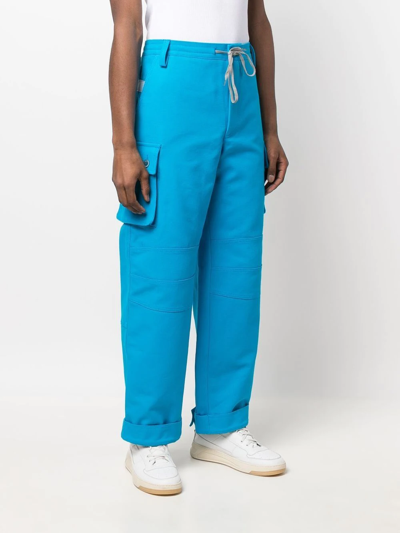Shop Jacquemus Giardino Cargo Trousers In Blue