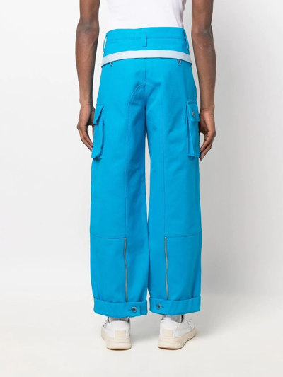 Shop Jacquemus Giardino Cargo Trousers In Blue