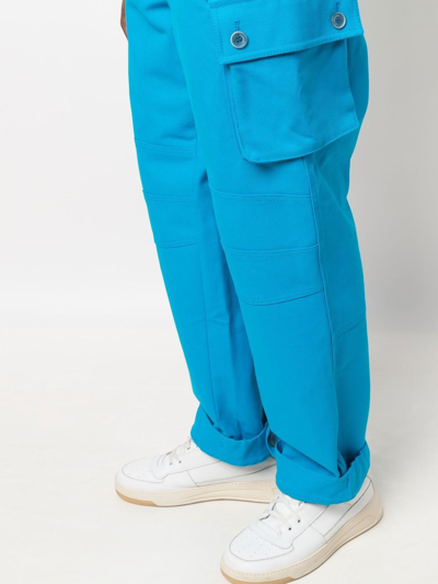 Jacquemus Giardino Cotton Cargo Pants In Blue