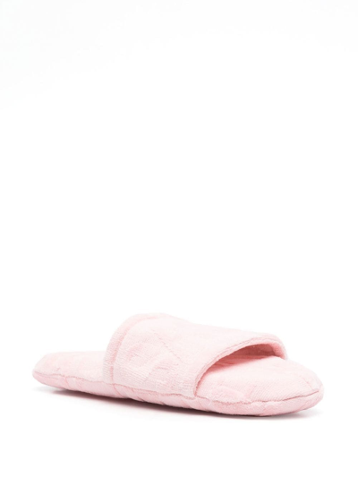 Shop Versace Allover Slippers In Pink