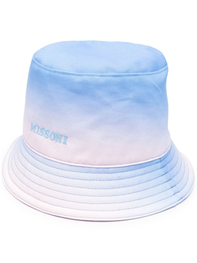 Shop Missoni Ombre-effect Bucket Hat In Blue