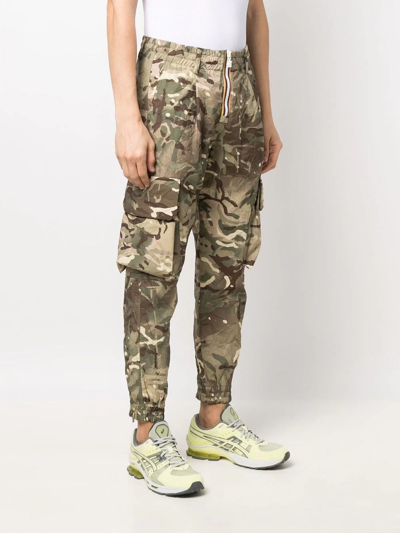 K-way Leo Crinkle Camou Nylon Cargo Pants In Green