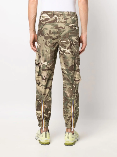 K-way Leo Crinkle Camou Nylon Cargo Pants In Green