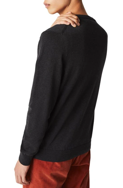 Shop Lacoste V-neck Cotton Sweater In Black