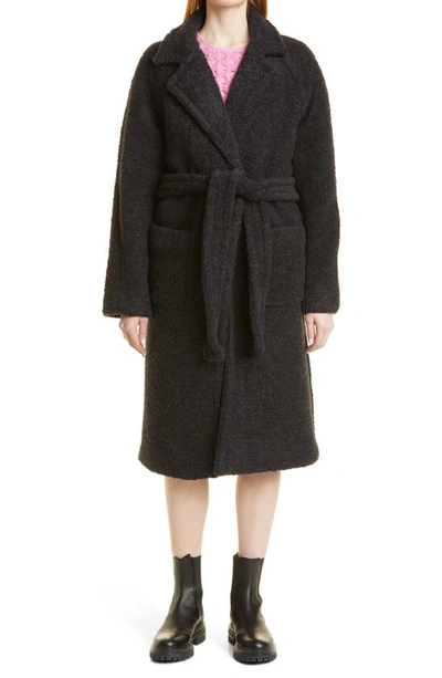 Ganni Recycled Wool Boucle Coat - Size 14 In Phantom | ModeSens