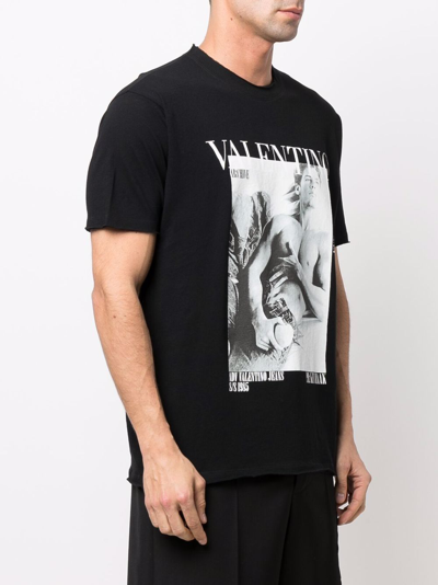 Shop Valentino Cotton T-shirt In Black