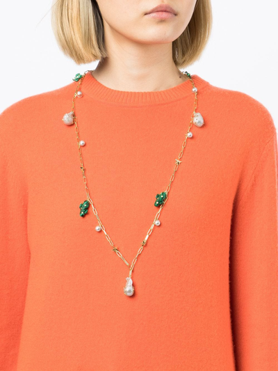 Shop Eshvi Cactus-charm Necklace In Gold