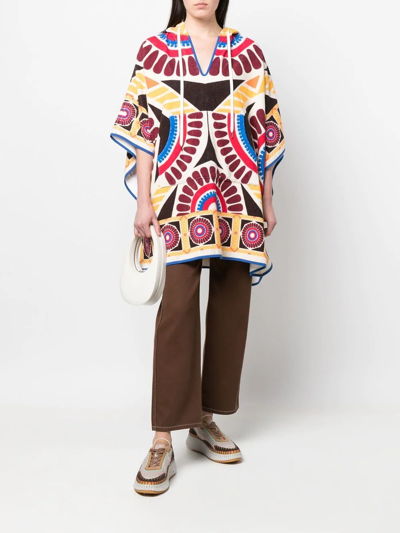 Shop La Doublej Terry Abstract-print Poncho In Gelb