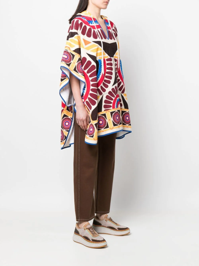 Shop La Doublej Terry Abstract-print Poncho In Gelb