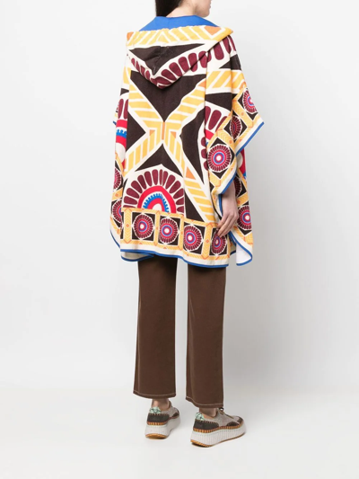 Shop La Doublej Terry Abstract-print Poncho In Gelb