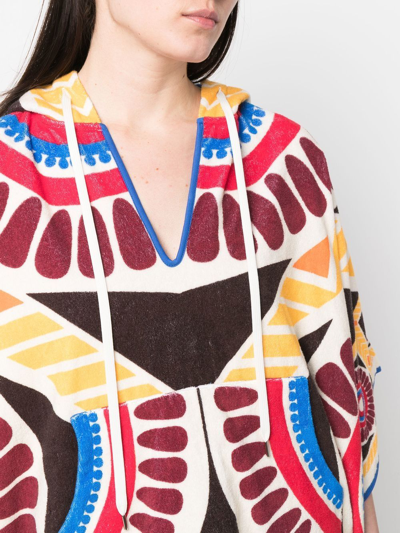 Shop La Doublej Terry Abstract-print Poncho In Gelb