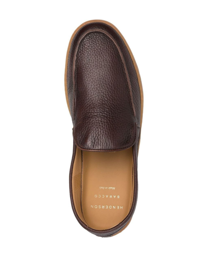 Shop Henderson Baracco Pebbled Leather Loafers In Braun
