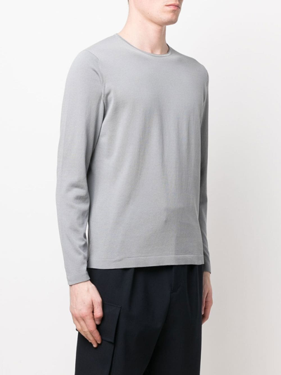 Shop Dell'oglio Long-sleeve Cotton Jumper In Grau