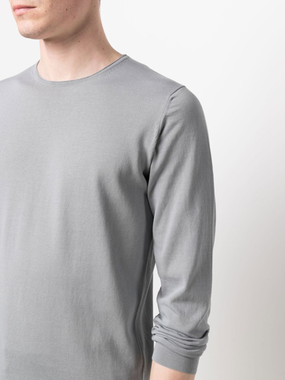 Shop Dell'oglio Long-sleeve Cotton Jumper In Grau