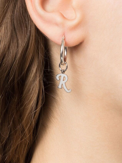 Shop Raf Simons Logo Charm Single Earring In Silber
