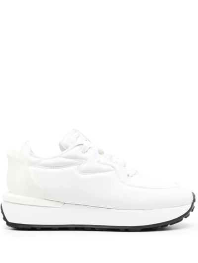 Shop Le Silla Petalo Lace-up Sneakers In White