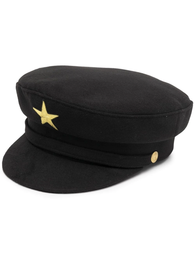 Shop Manokhi Embroidered Star Cap In Schwarz