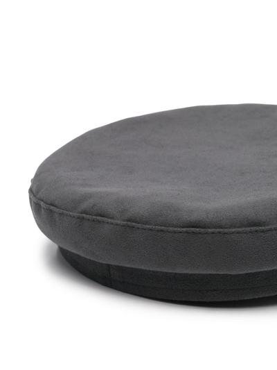 Manokhi Velvet Baker Boy Cap In Grau