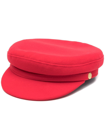 Shop Manokhi Wool Baker Boy Hat In Rot