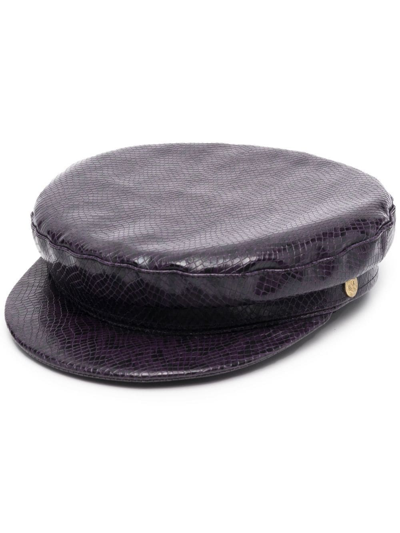 Shop Manokhi Logo Baker Boy Cap In Violett