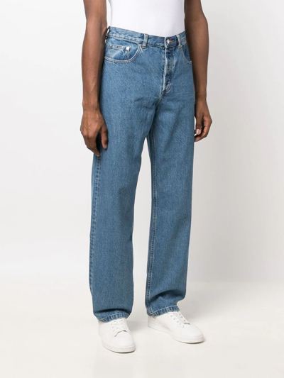Shop Apc High-rise Straight Leg Jeans In Blau