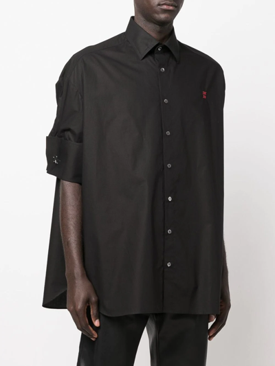Shop Raf Simons Short-sleeve Business Shirt In Schwarz