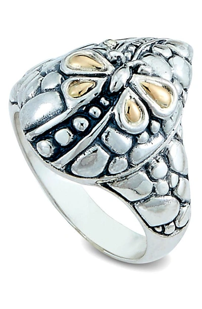 Samuel B. 18k Over Silver Pebble Ring In Silver And Gold
