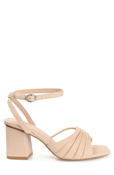 Journee Collection Shillo Pleated Sandal In Taupe