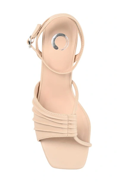 Journee Collection Shillo Pleated Sandal In Taupe