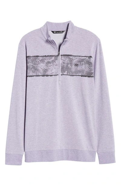 Travismathew Floaties Quarter Zip Pullover In Heather Mulled Grape