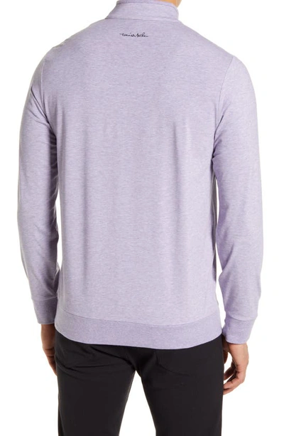 Travismathew Floaties Quarter Zip Pullover In Heather Mulled Grape