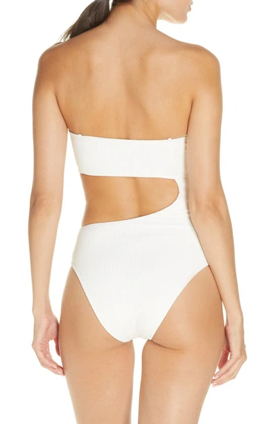 Shop Frankies Bikinis Carter Cutout One-piece Swimsuit In White