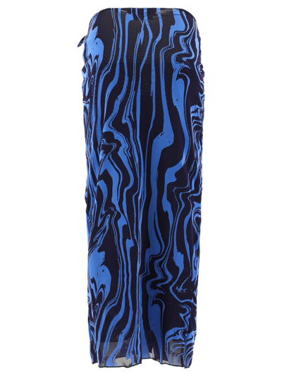 Shop Rotate Birger Christensen "adia" Skirt In Blue